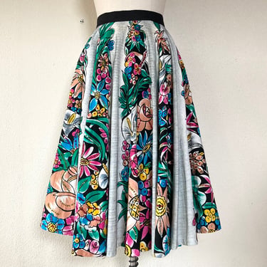 1950s Hand Painted Mexican Circle Skirt | XS/S