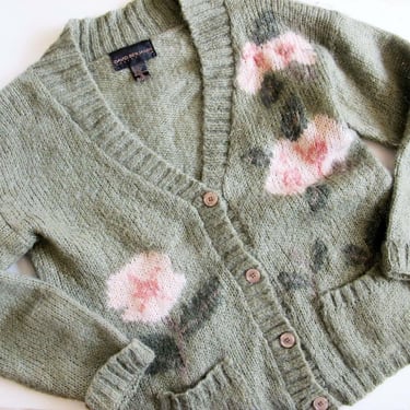 vintage mohair sweater / fuzzy sweater / 1960s Jantzen sage