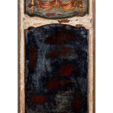 Swedish Painted and Decorated Trumeau Mirror
