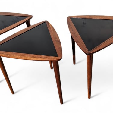Mid Century Modern Arthur Umanoff Triangle Nesting Tables 