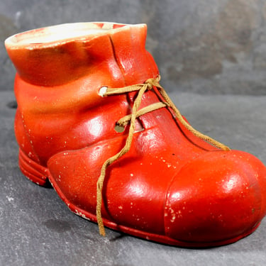 Red Boot Planter - Gorgeous, Vintage Circa 1950s - Vintage Ceramic Planter - Red Baby Shoe Ceramic Planter - Made in Japan | FREE SHIPPING 