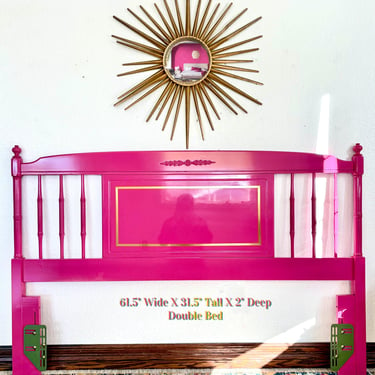 Hot Pink Faux Bamboo Double Bed/ Guest Bedroom 