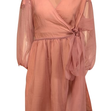 Cynthia Rowley - Light Pink Organza Wrap Dress Sz M