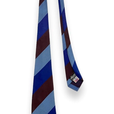 Vintage 1930s/1940s BOTANY Striped Wool Necktie ~ Art Deco / Rockabilly / Swing ~ Neck Tie / Cravat ~ Regimental Stripe 