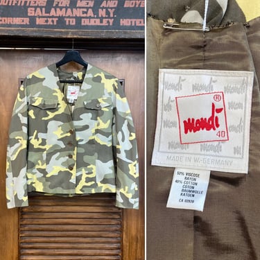 Vintage 1980’s “Mondi” Camouflage New Wave Mod Blazer Jacket, 80’s Fitted Suit Jacket, Vintage Clothing 