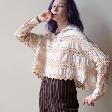 Cream Crochet Blouse | Romeo Gigli for Callaghan 