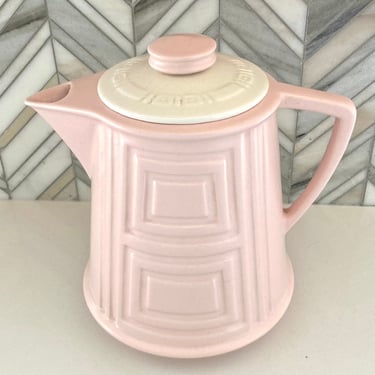 A. C. Davey California Pottery Pink Pitcher with Lid, Mid Century, MCM, Dinnerware, Drinkware, Vintage Water, Coffee, Tea Pot 