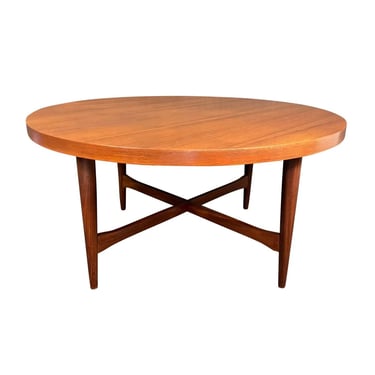 Vintage Danish Mid Century Modern Teak Round Coffee Table 