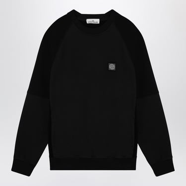 Stone Island Black Cotton Crewneck Sweatshirt Men