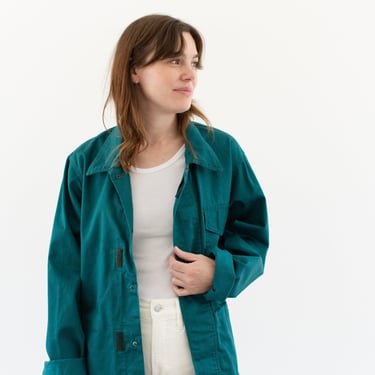 Vintage Emerald Green Chore Jacket | Unisex Cotton Utility Work | Made in Italy | L | IT403 