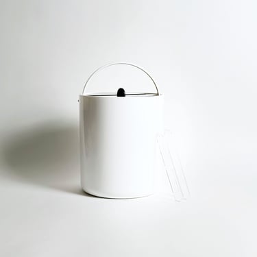 Bodum Ice Bucket designed by Carsten Jorgensen, Postmodern Design White & Black Plastic, Vintage 1980's 