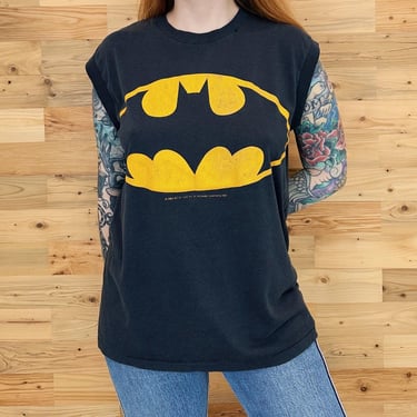 80's Batman Vintage Sleeveless Tank Top Tee Shirt T-Shirt 