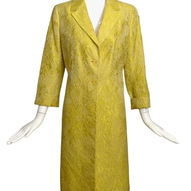 ETRO- Yellow Silk Brocade Coat, Size 6