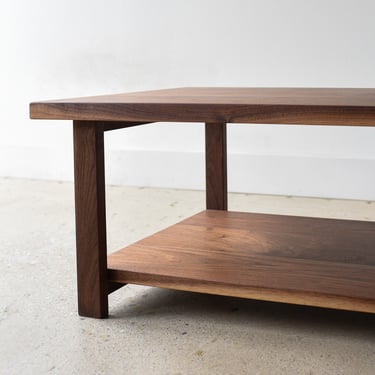 Solid Wood Coffee Table with Lower Shelf 