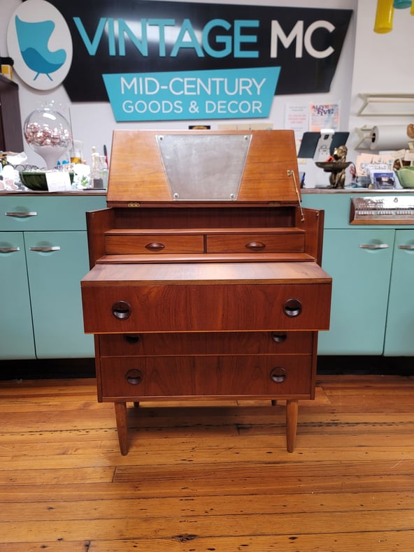 AL216 Danish Teak Secretary Vanity