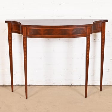 Wellington Hall Federal Inlaid Flame Mahogany Console or Entry Table