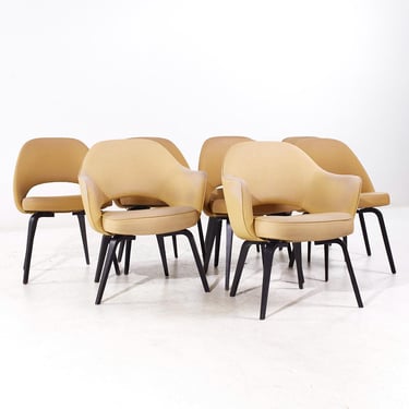 Eero Saarinen for Knoll Mid Century Bentwood Executive Dining Chairs - Set of 8 - mcm 