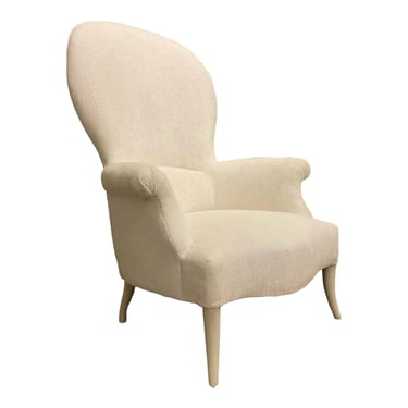 Hickory Chair Modern Custom White Boucle Accent Chair