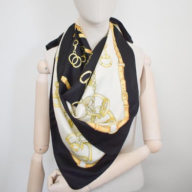 1980s Equestrian Bit and Bridle Scarf 