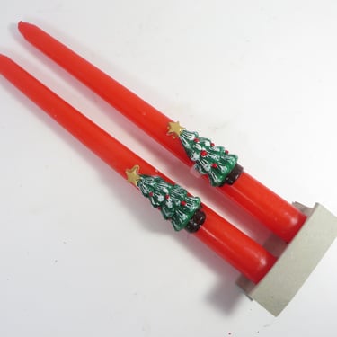 Vintage Christmas Tree Taper Candles - Pair of 10