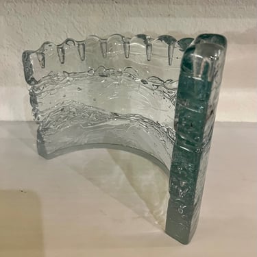 Brutalist Glass Menorah by Joel & Candace Bless Curved Shape Display