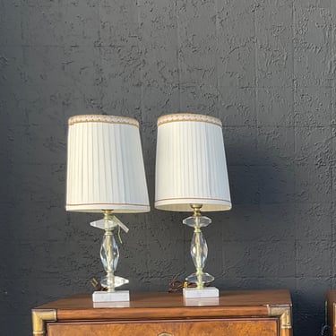 Pair of Marble Base Lamps