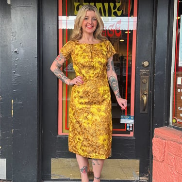 Vintage 60s gold brocade + sparkle dress