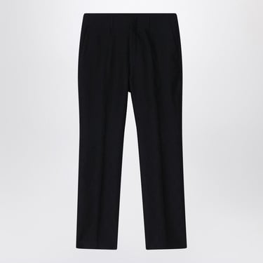 Fendi Trousers In Black Ff Jacquard Linen Blend Men