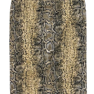 Dolce & Gabbana - Beige & Black Snake Print Skirt Sz 2