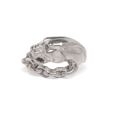 STERLING SILVER + BLACK DIAMOND PANTHER IN CHAIN RING