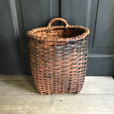 Antique Door Basket, Rustic Willow Flower Basket, Wicker, Hanging Basket, Farmhouse 