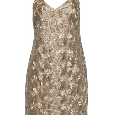 Trina Turk - Gold Metallic Sleeveless Mini Dress Sz 6