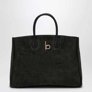 Burberry Rocking Horse Medium Dark Green Suede Tote Women