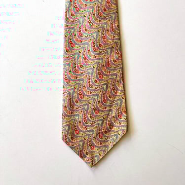 Vintage Liberty of London Centennial Collection Wide Cotton Floral Necktie 