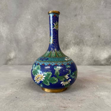 Lad Tiau Chinese Cloisonne Vase C. 1890 Qing Dynasty