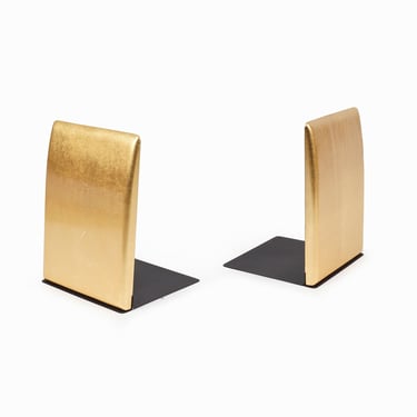 Japanese Wooden Bookend Set Gold Leaf Lacquered Black Foldable 