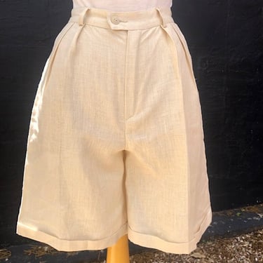 Linen Tan Shorts \/ XS