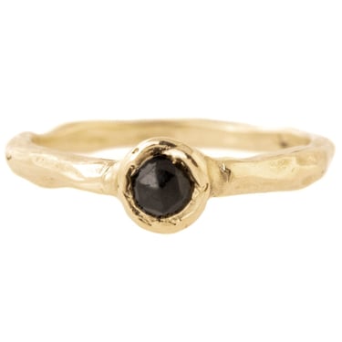 Night Sky Solitaire Ring - 14k Gold + Black Spinel