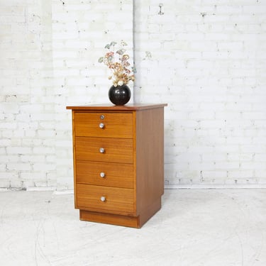 Vintage teak 4 drawer storage cabinet | Free delivery in NYC and Hudson Valley areas 