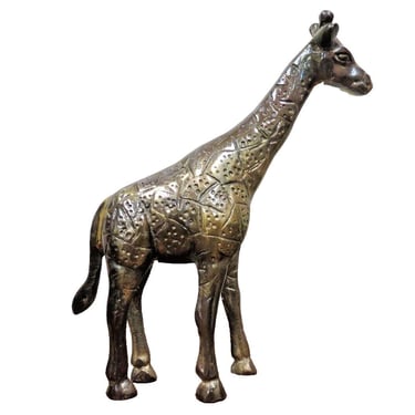 Vintage Brass Giraffe Figurine Statue Sculpture 