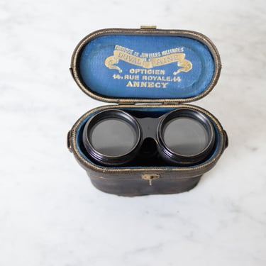 Binoculars in Leather Case