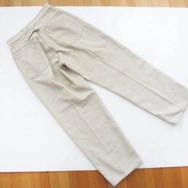 Vintage 90s Buckle Back Corduroy Pants XS 24 waist - Beige High Waist Cords - Baggy Wide Leg Corduroy Women Pants 