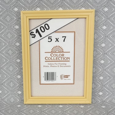 Vintage Picture Frame - Light Beige Plastic w/ Glass - Color Collection - Holds 5