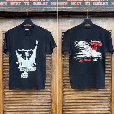 Vintage 1980’s Black Sabbath “Ozzy Osbourne” Heavy Metal Rock Band Tour T-Shirt, UK Tour, Blizzard of Ozz, 80’s Tee Shirt, Vintage Clothing 