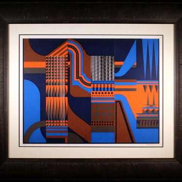Rick Tunkel Postmodern Op Art Abstract Geometric 3D Serigraph 2/250 Framed 1981 