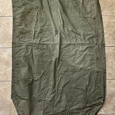 Vintage 60s US Military Green Canvas Half Shelter Tent Army Marines