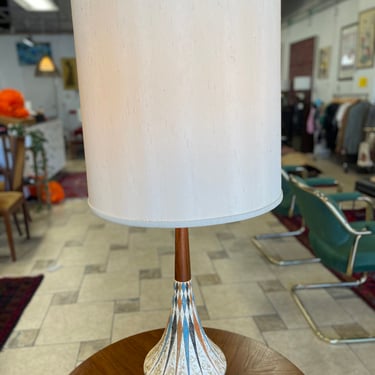 Mid Century Harlequin-Pattern Table Lamp
