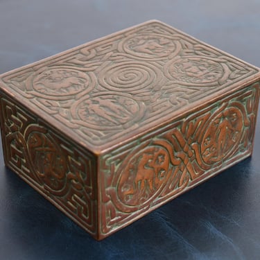 Tiffany Studios New York Zodiac Pattern Bronze Box