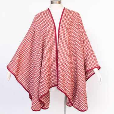 1980s Wool Woven Poncho Cape Coat 