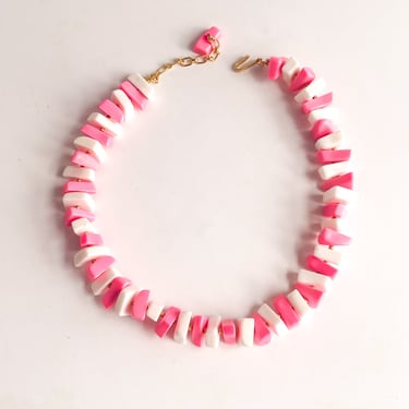 1960s Pink & White Rock Candy Necklace